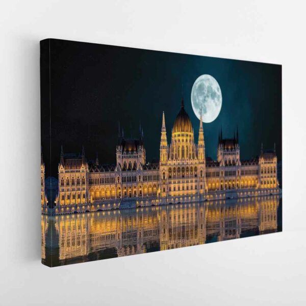 hungary parliament stretched canvas