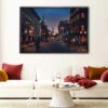 london old city floating frame canvas