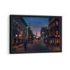 london old city framed canvas black frame