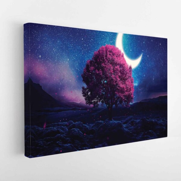 pink love tree stretched canvas