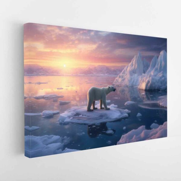 tableau sur toile imprimée ours polaire