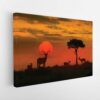  tableau sur toile imprimée coucher de soleil sur la savane