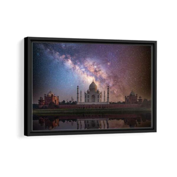 taj mahal framed canvas black frame