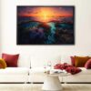 underwater sunset floating frame canvas