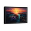 underwater sunset framed canvas black frame