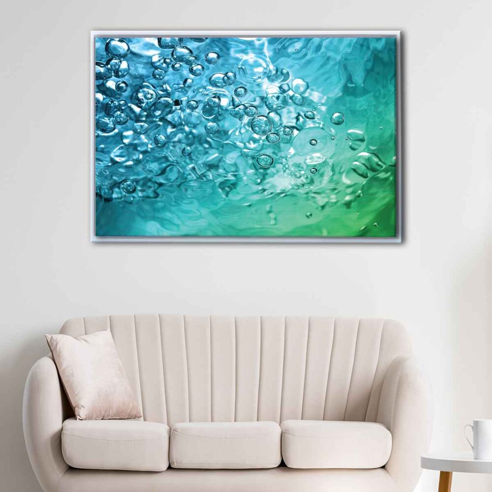 water bubbles floating frame canvas