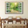 window to forest floating frame canvas