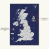 Navy Blue UK map detailed