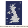 Navy Blue push pin UK map no quote