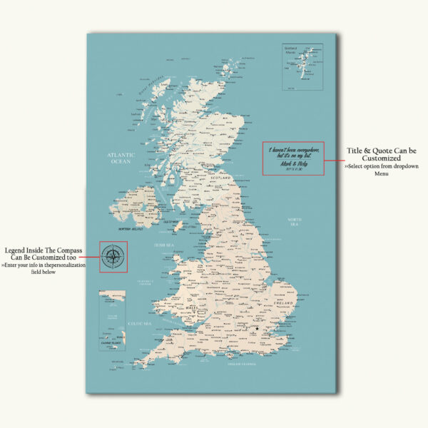Turquoise UK map detailed