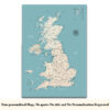 Turquoise push pin UK map no quote