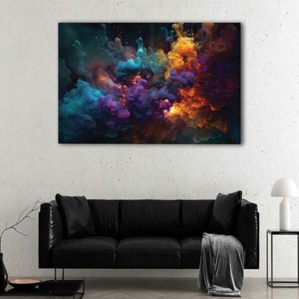 1 panels colorful smoke canvas art