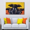 1 panels elephants family canvas art