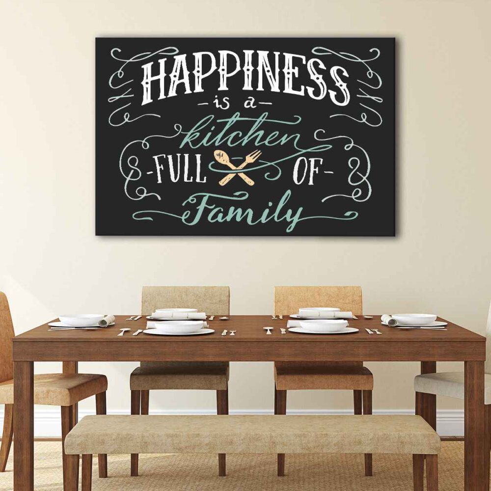 1 panels kitchen happiness canvas art