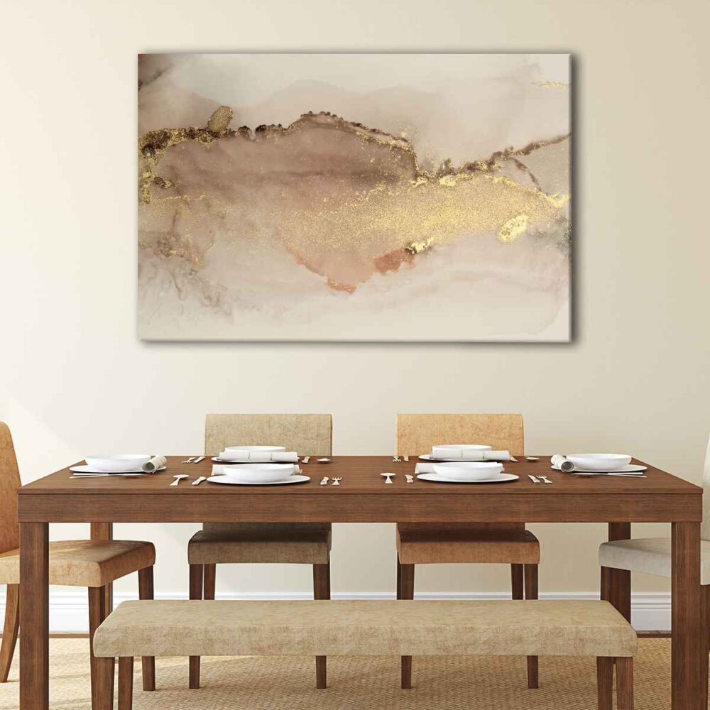 1 panels neutral gold canvas art