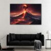 1 panels surreal volcano canvas art