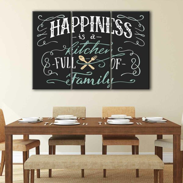 3 panels kitchen happiness canvas art