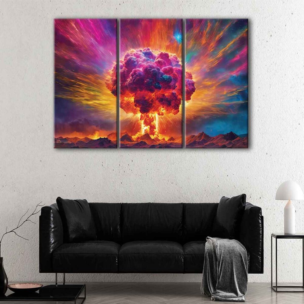 3 panels the great explosion canvas art