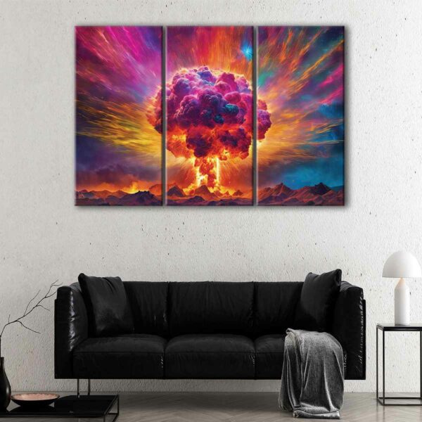 3 panels the great explosion canvas art