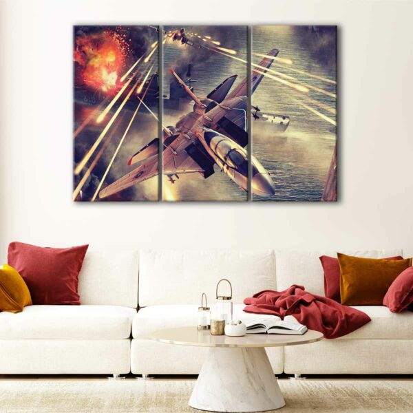 3 panels top gun canvas art