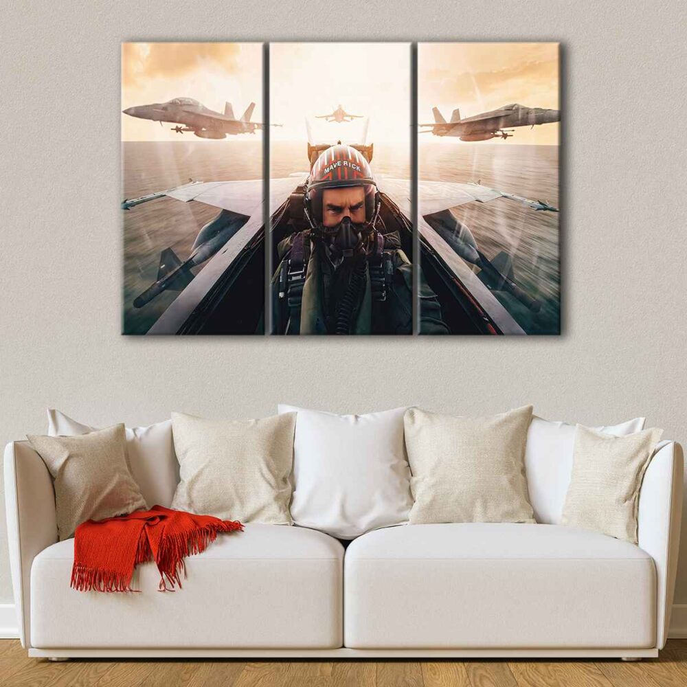 3 panels top gun maverick 1 canvas art