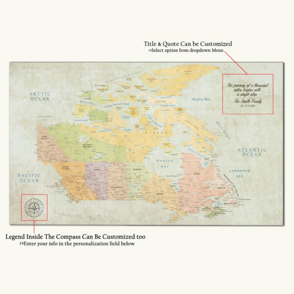 Classic Canada map detailed