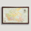 Classic push pin Canada map - Brown frame