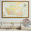 Classic push pin Canada map framed