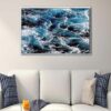 angry ocean floating frame canvas