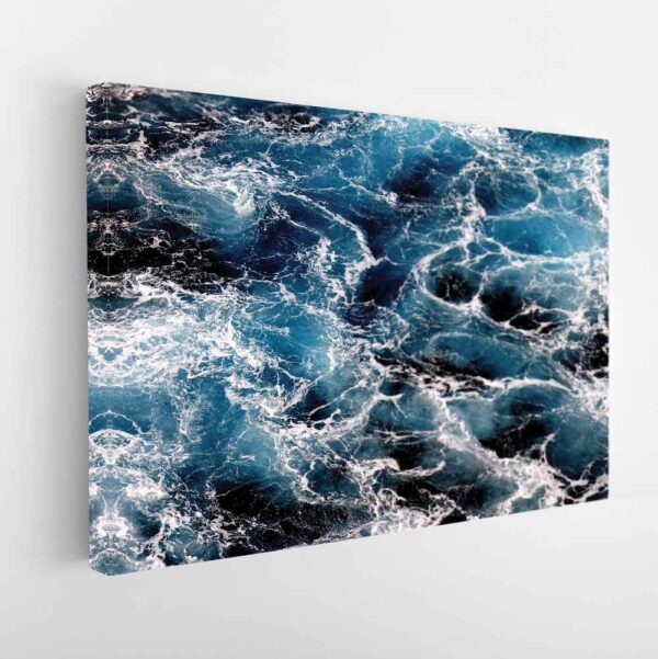 angry ocean stretched canvas