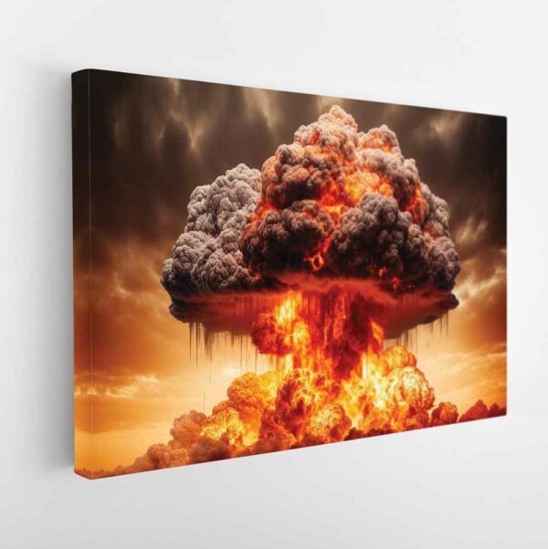 apocalyptic explosion stretched canvas