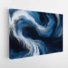 blue and gold waves stretched canvas
