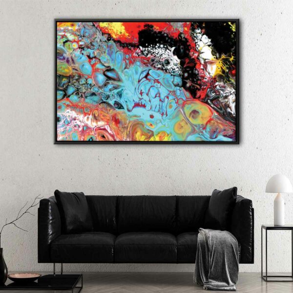 colorful swirl floating frame canvas