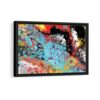 colorful swirl framed canvas black frame