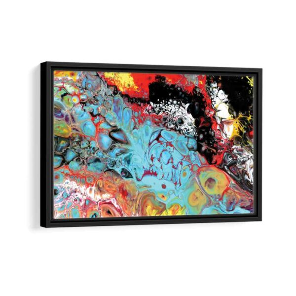 colorful swirl framed canvas black frame