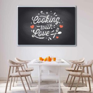 cooking with love floating frame canvas