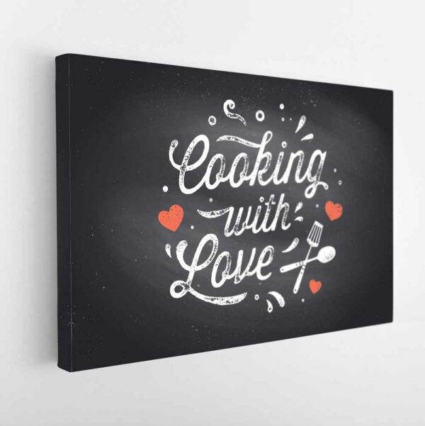 cooking with love stretched canvas