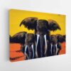 elephants family stretched canvas