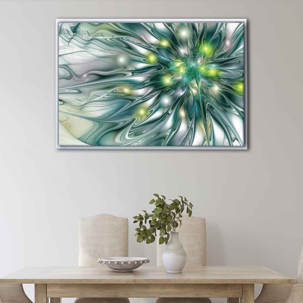 exotic flower floating frame canvas