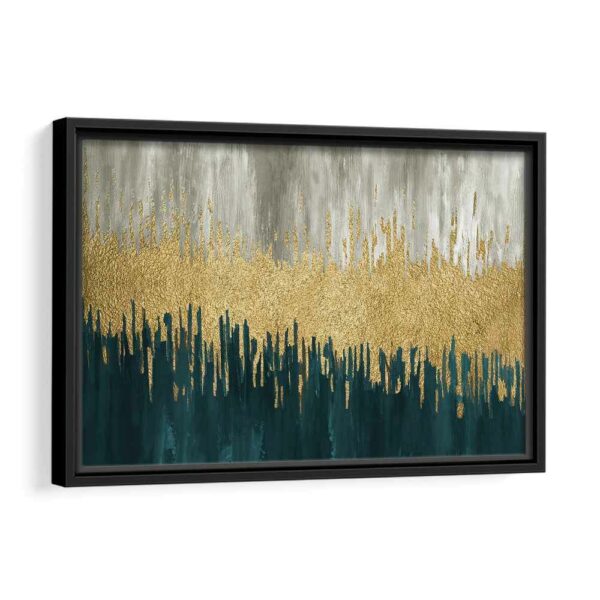 golden wave framed canvas black frame