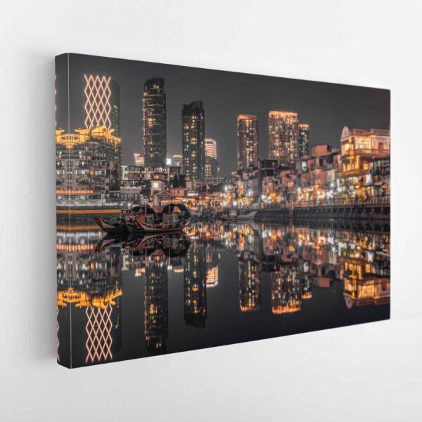  tableau sur toile imprimée hong kong de nuit 