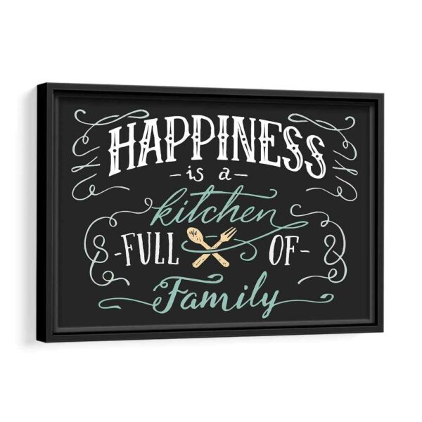 kitchen happiness framed canvas black frame