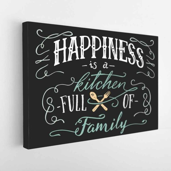 kitchen happiness stretched canvas