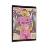 messi in miami framed canvas black frame