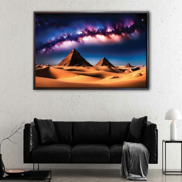pyramids in the desert floating frame canvas