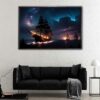sailing in the storm floating frame canvas
