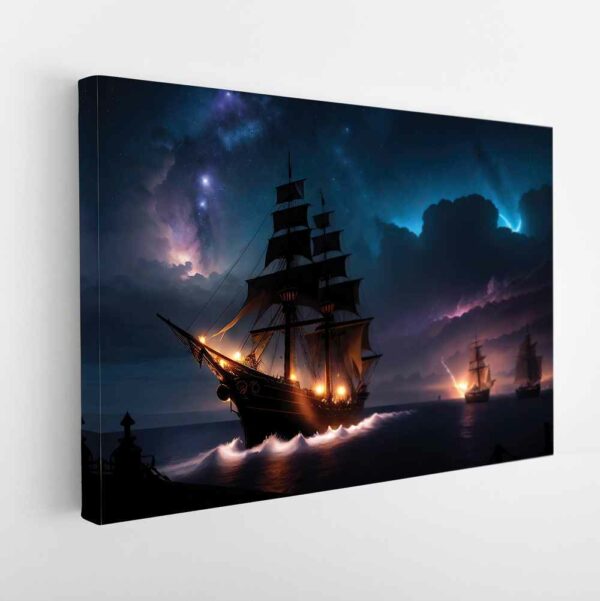 sailing in the storm stretched canvas