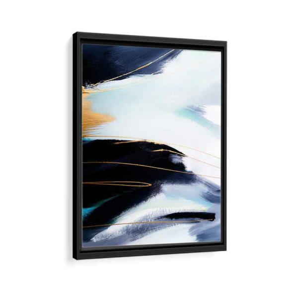 shades of blue framed canvas black frame