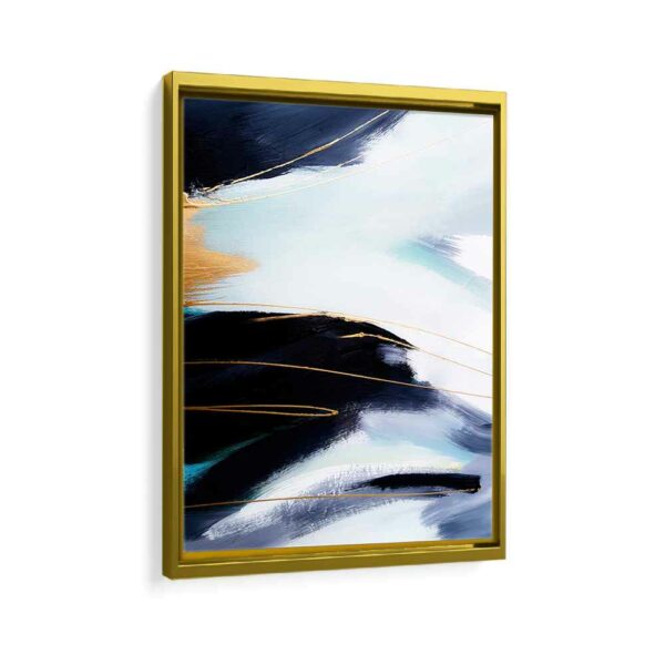 shades of blue framed canvas gold frame
