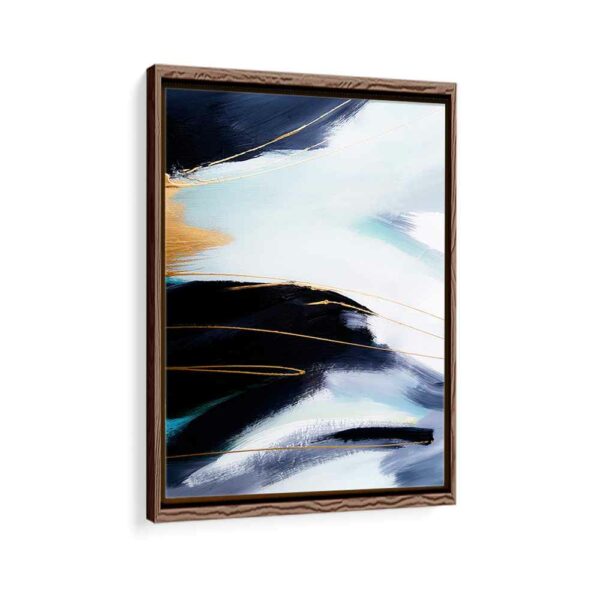 shades of blue framed canvas walnut brown